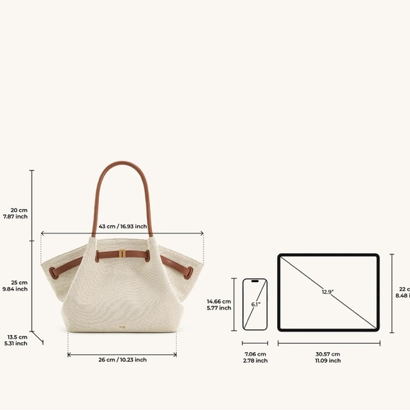 JW PEI Cream and Brown Tote Bag - Picture 4 of 4